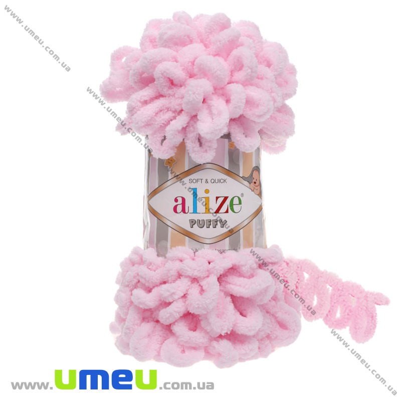 Пряжа Alize Puffy 100 г, 9,2 м, Рожева світла 31 (YAR-034935)