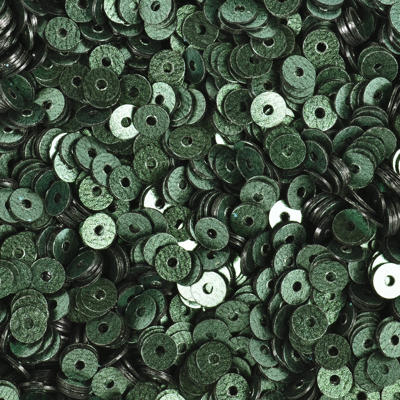 Пайетки Индия круглые плоские, 4 мм, Оливковые темные (PAI-053148)