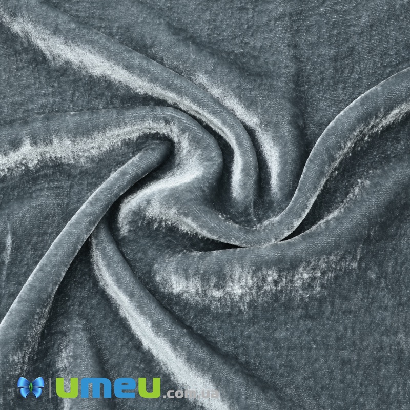 Бархат итальянский шелковый, Ширина 20 см, Серый (TKN-038566)
