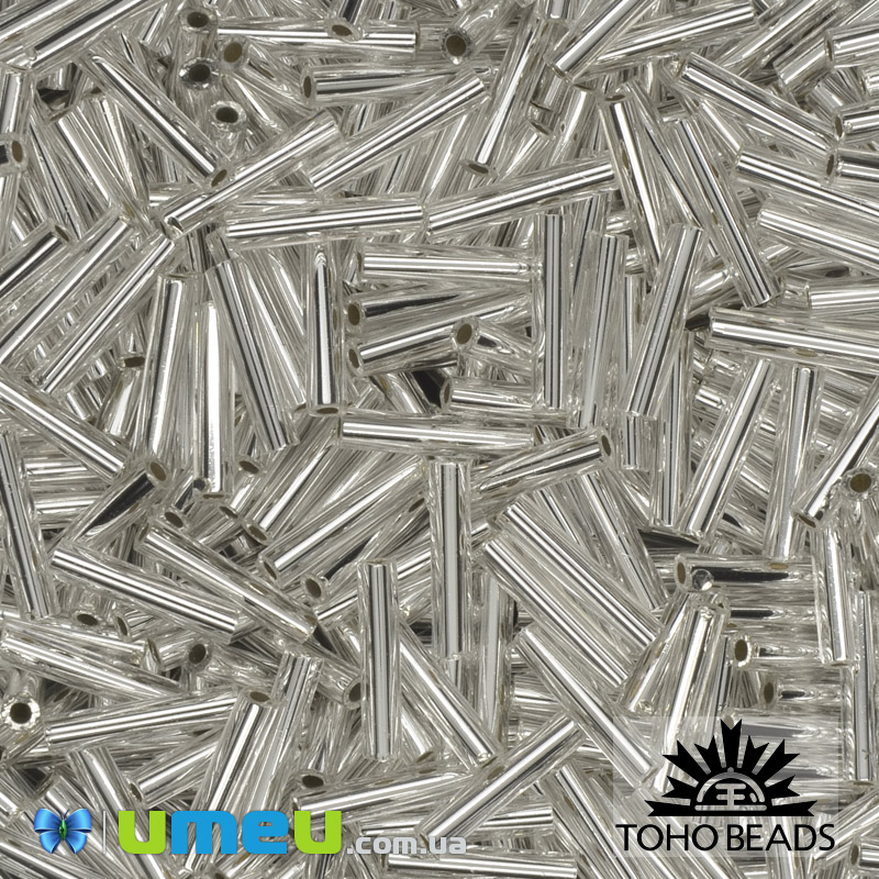Бісер японський TOHO Стеклярус 9 мм TB-03-21, Сріблястий (BIS-040539)