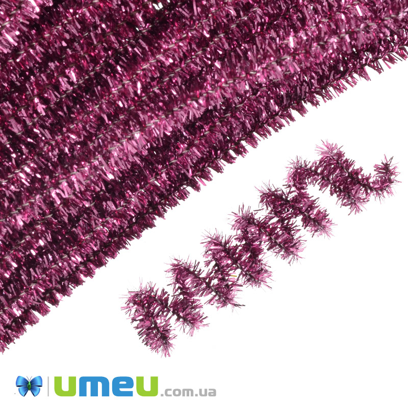 Синельний дріт, Рожевий блискучий, 30 см (DIF-043271)