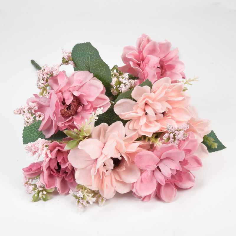 Букет жоржин, 34 см, Рожевий (DIF-057624)