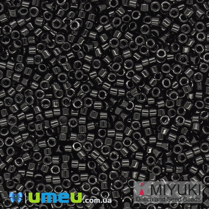 Бисер японский Miyuki Delica 11/0 DB010, Черный (BIS-038844)