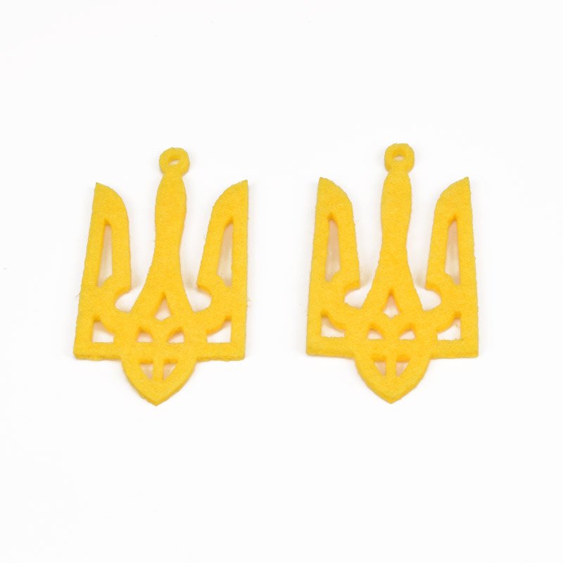 Декоративное изделие из фетра Трезуб, 6х3 см, Желтый (FLT-056980)