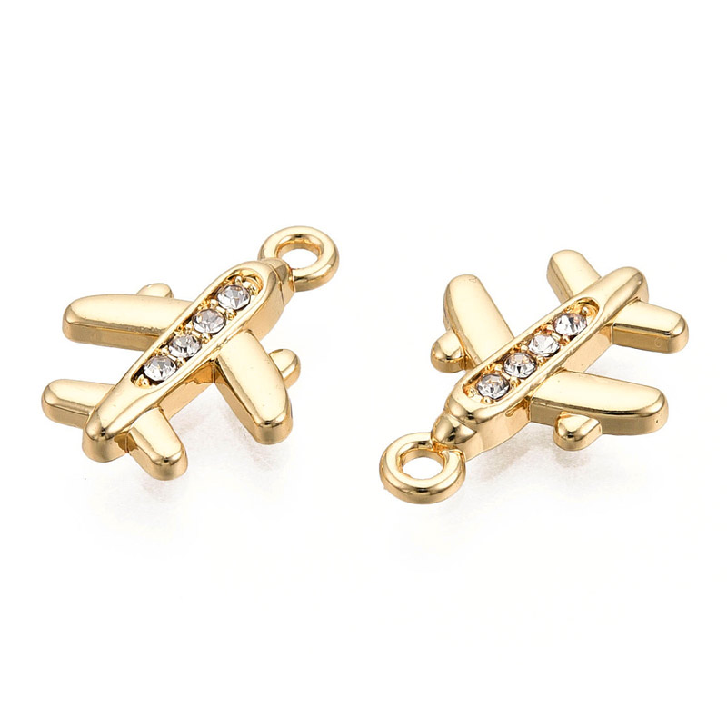 Подвеска метал. Самолётик, Стойкое покрытие, 18х13 мм, Светлое золото (POD-053548)