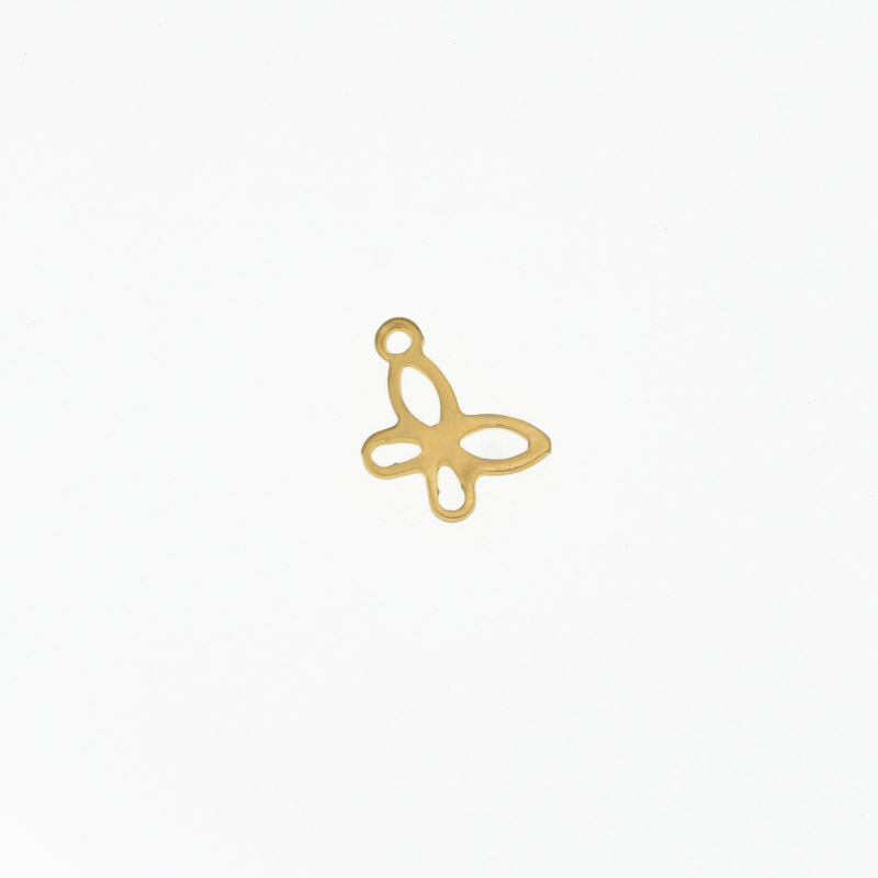 Подвеска из нерж. стали Бабочка, 11х7,5 мм, Покрытие 18 kt (STL-061315)