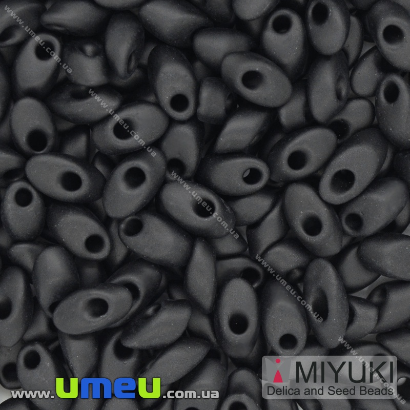 Бисер японский Miyuki LMA №401F, 4х7 мм, Черный матовый (BIS-036727)