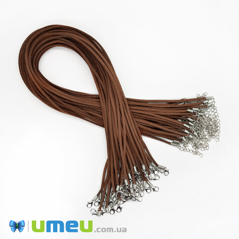 Основа для колье замшевая, Коричневая, 47 см, 3 мм (OSN-044560)