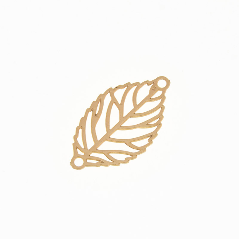 Конектор Листочок, 19х10,5 мм, Латунь, Золото (KON-061389)