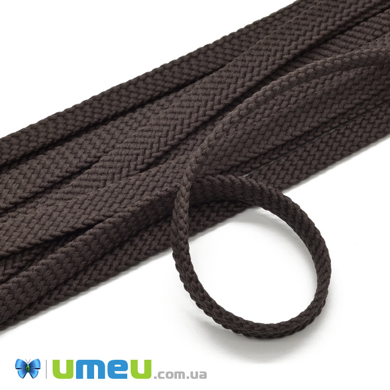 Поліестеровий шнур плоский 7 мм, Коричневий темний (LEN-039355)