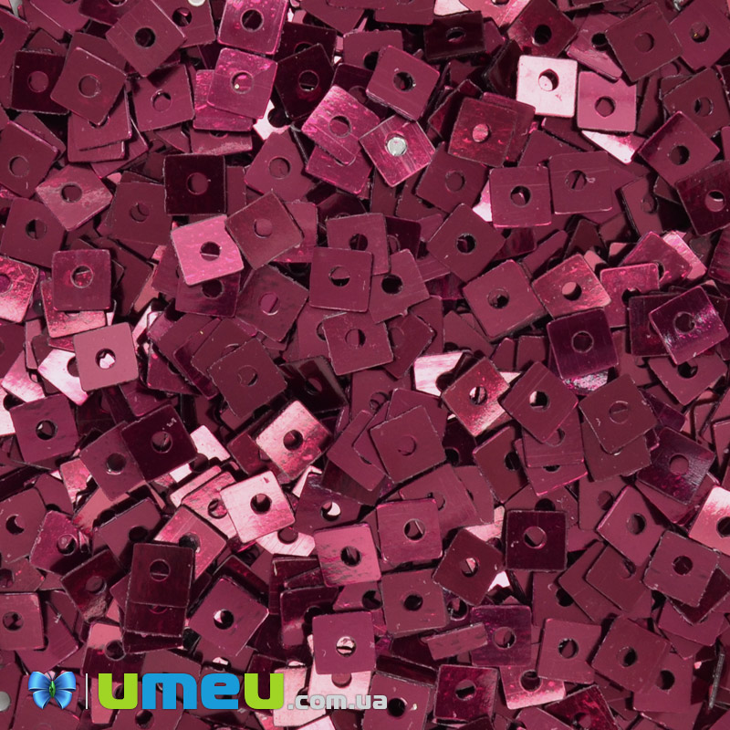 Пайетки Индия квадратные, 4х4 мм, Бордовые (PAI-041460)