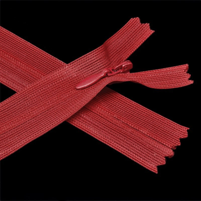 Молния потайная неразъемная, 25 см, Тип 3, Красная (ZIP-060436)