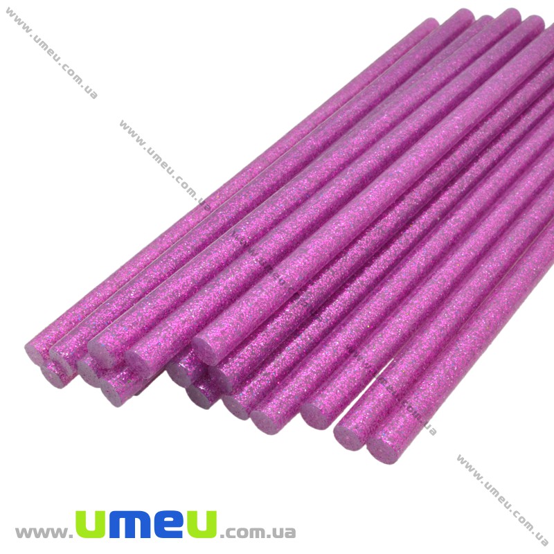 Силиконовый стержень с глиттером, Фиолетовый, диаметр 7 мм, длина 180 мм (INS-033736)