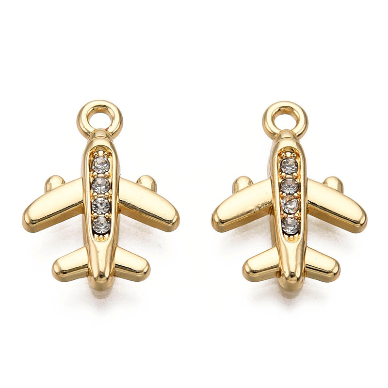 Подвеска метал. Самолётик, Стойкое покрытие, 18х13 мм, Светлое золото (POD-053548)