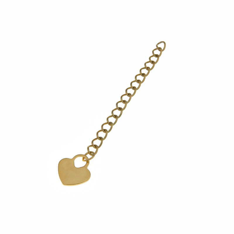 Ланцюг-подовжувач з нерж. сталі з кінцевиком, 6,5 см, Золото, 4х3 мм (ZEP-057062)