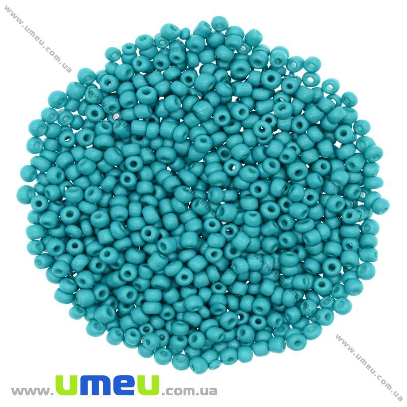 Бісер китайський середній, 8/0, Бірюзовий натуральний, 3 мм (BIS-009047)