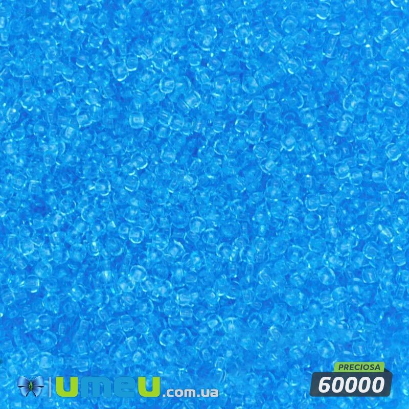 Бисер чешский 13/0, №60000, Голубой светлый, Прозрачный (BIS-019767)