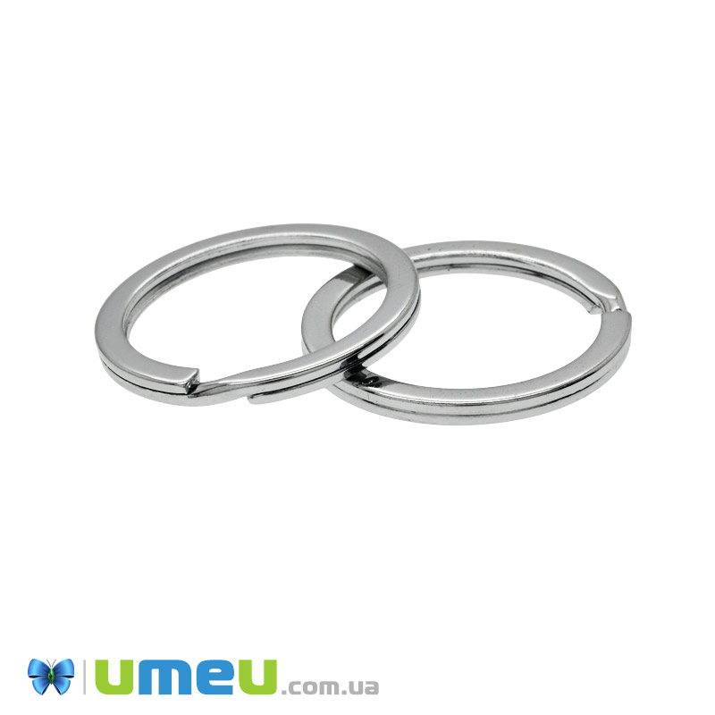 Кольцо для ключей плоское, Темное серебро, 25 мм (OSN-047992)