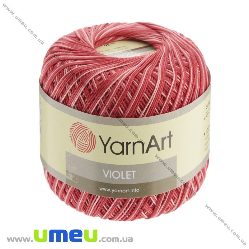 Пряжа YarnArt Violet Melange 50 г, 282 м, Красная 0091 (YAR-022967)