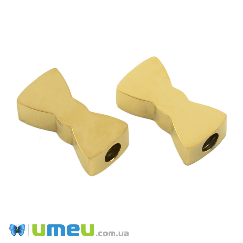 Бусина из нержавеющей стали Бант, 10х5 мм, Золото (STL-044603)