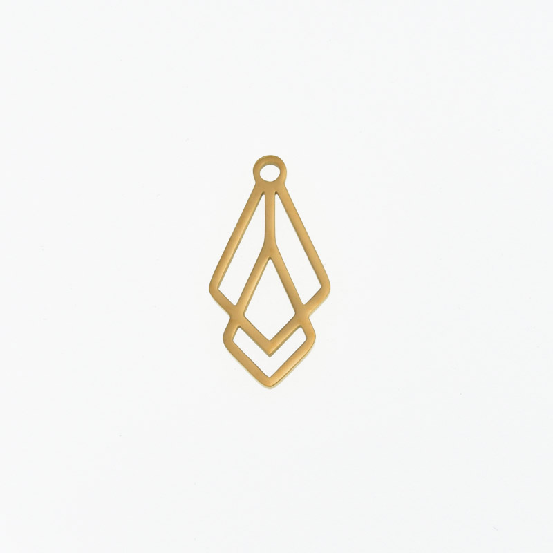 Подвеска из нерж. стали Кристаллы, 20х10 мм, Золото (STL-061332)