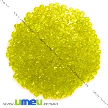 Бісер китайський середній, 8/0, Жовтий прозорий, 3 мм (BIS-007983)