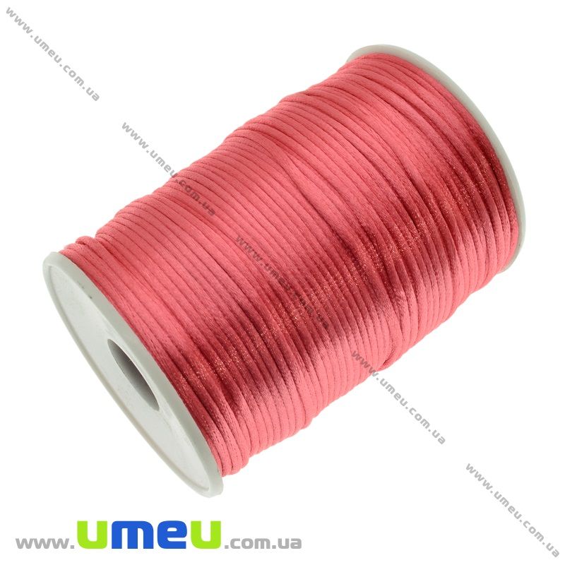Атласний нейлоновий шнур, 2 мм, Кораловий світлий (LEN-021715)