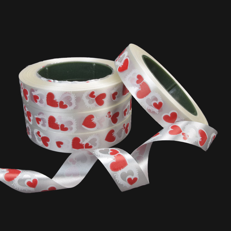 Стрічка поліпропіленова, Серця, 20 мм, Біла (LEN-060447)