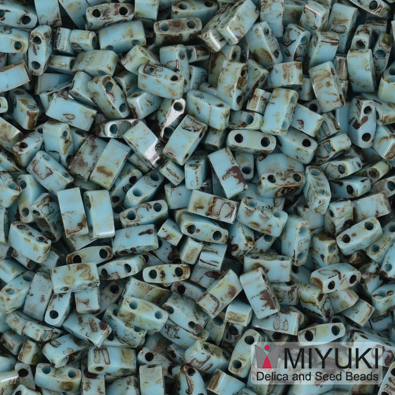 Бісер японський Miyuki HALF TILA №4514, 5х2,3 мм, Бірюзовий Пікассо (BIS-053253)