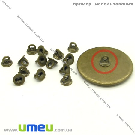 Держатель для плоской основы, 4х3,5 мм, Античная бронза (DIF-006735)