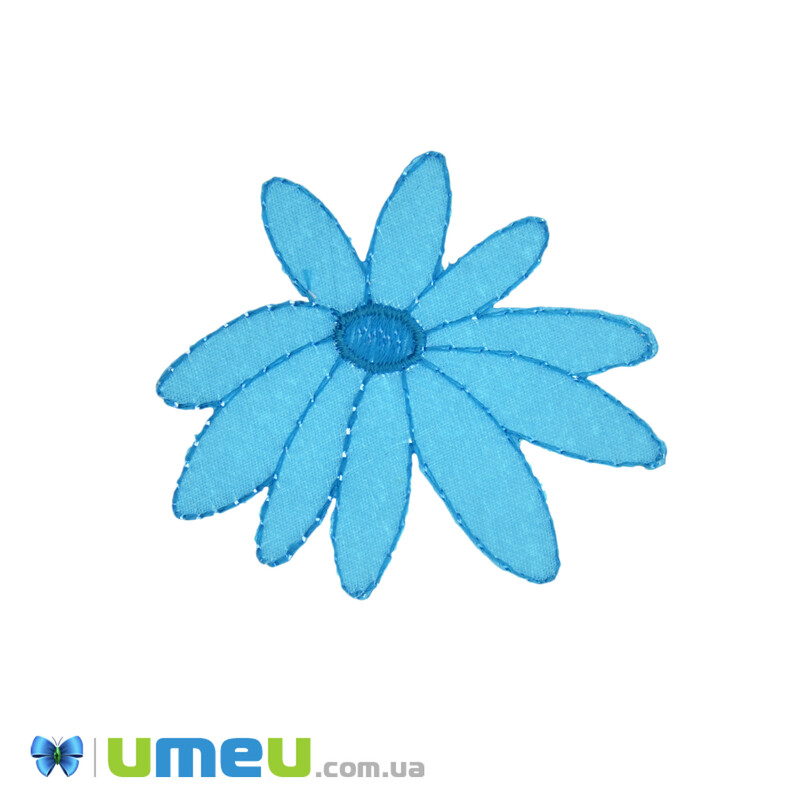 Термоаппликация Ромашка, 6х 5,5 см, Голубая (APL-042410)