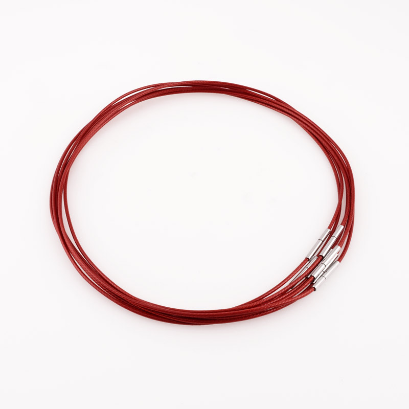 Основа для колье 1,5 мм, 41 см, Замок нерж. сталь, Красная (OSN-055549)