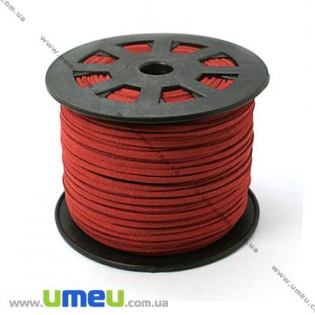 Замшевий шнур, 3 мм, Червоний темний (LEN-007819)