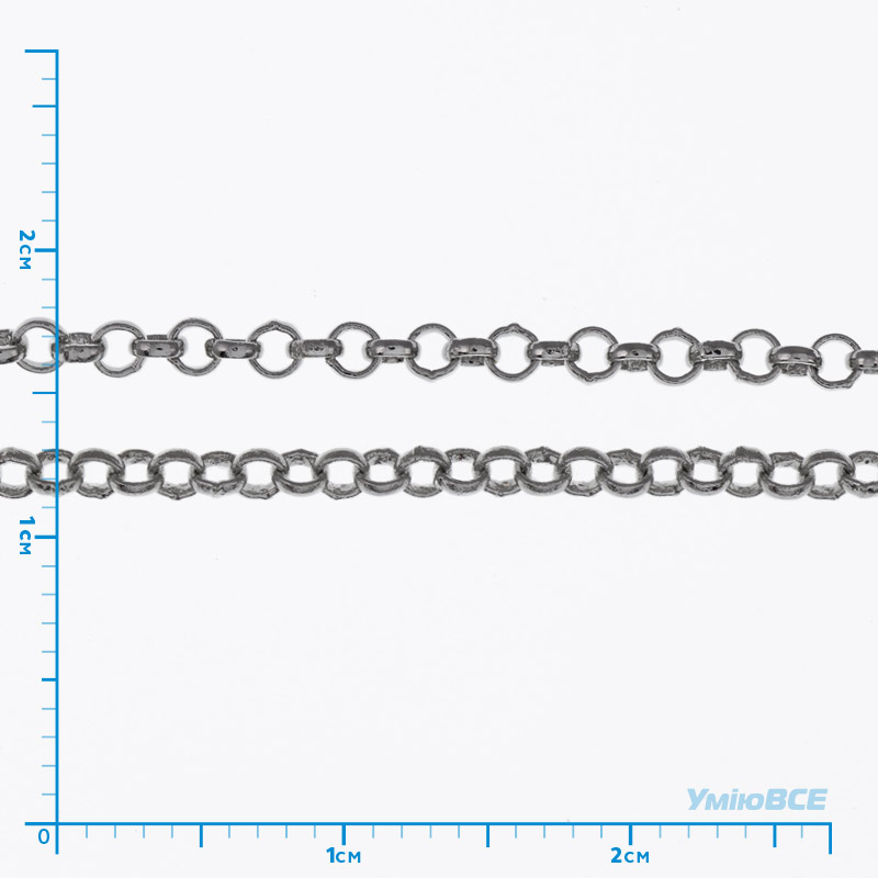 Цепь, Темное серебро, 2 мм (ZEP-056065)