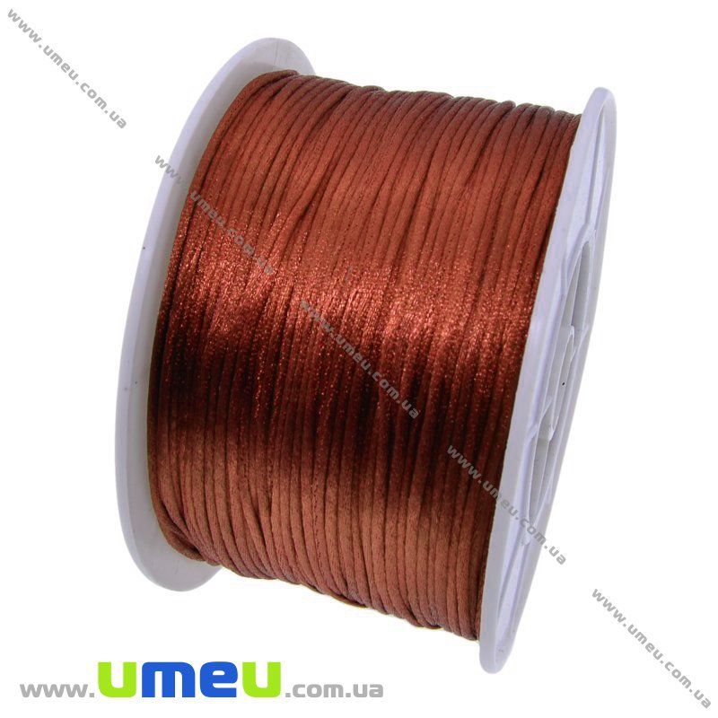 Атласный нейлоновый шнур, 1 мм, Кирпичный (LEN-003401)