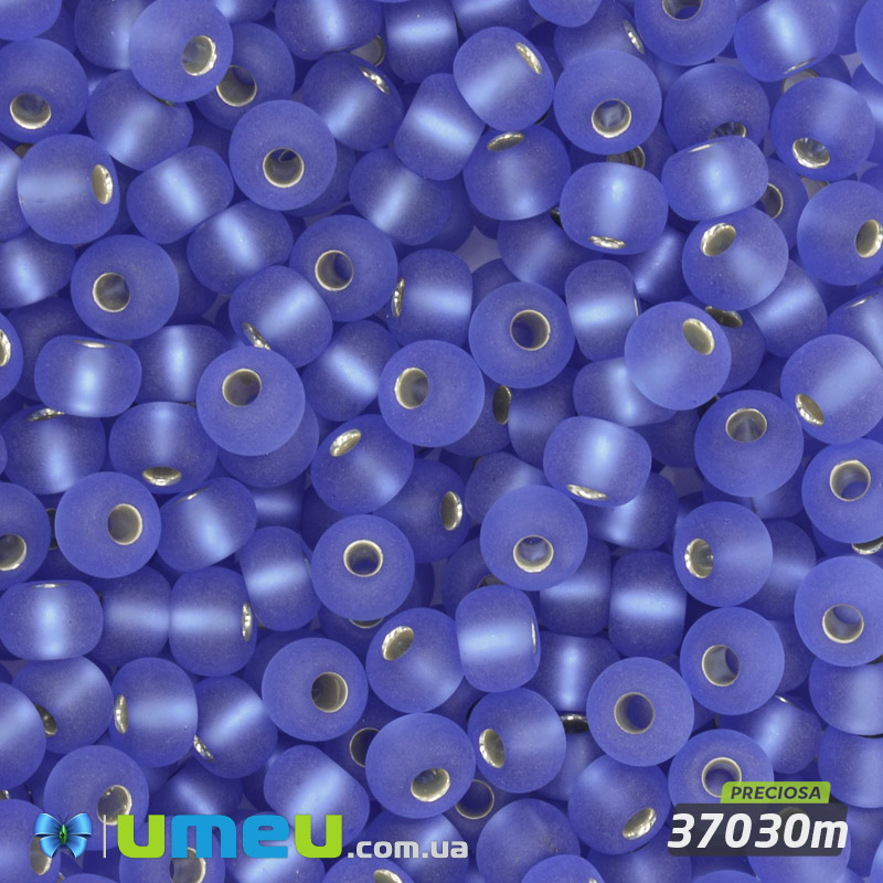 Бисер чешский 4/0, №37030m, Синий, Блестящий матовый (BIS-044861)