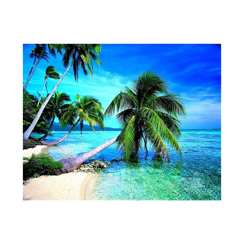 Набір алмазного живопису на підрамнику 50х40 см, Блакитна лагуна (SXM-052373)