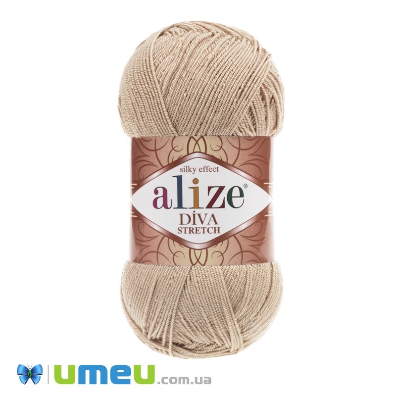 Пряжа Alize Diva Stretch 100 г, 400 м, Бежева 382 (YAR-038352)