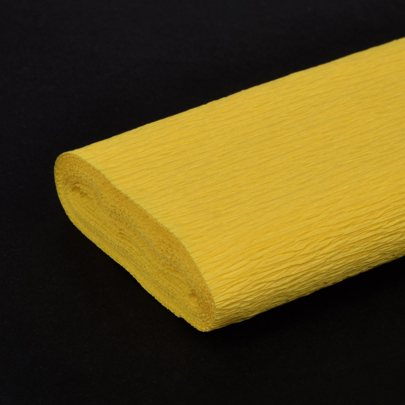 Гофрированная бумага растяжимость 150%, Желтая, 0,5х2,5 м (DIF-056636)