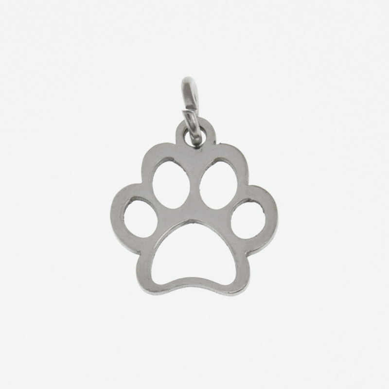 Подвеска из нерж. стали Лапка, 13х12 мм, Темное серебро (STL-061330)