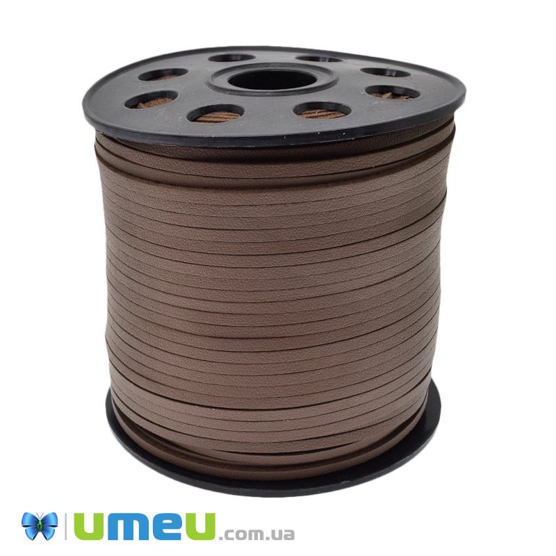 Замшево-кожаный шнур, 3 мм, Коричневый (LEN-044157)