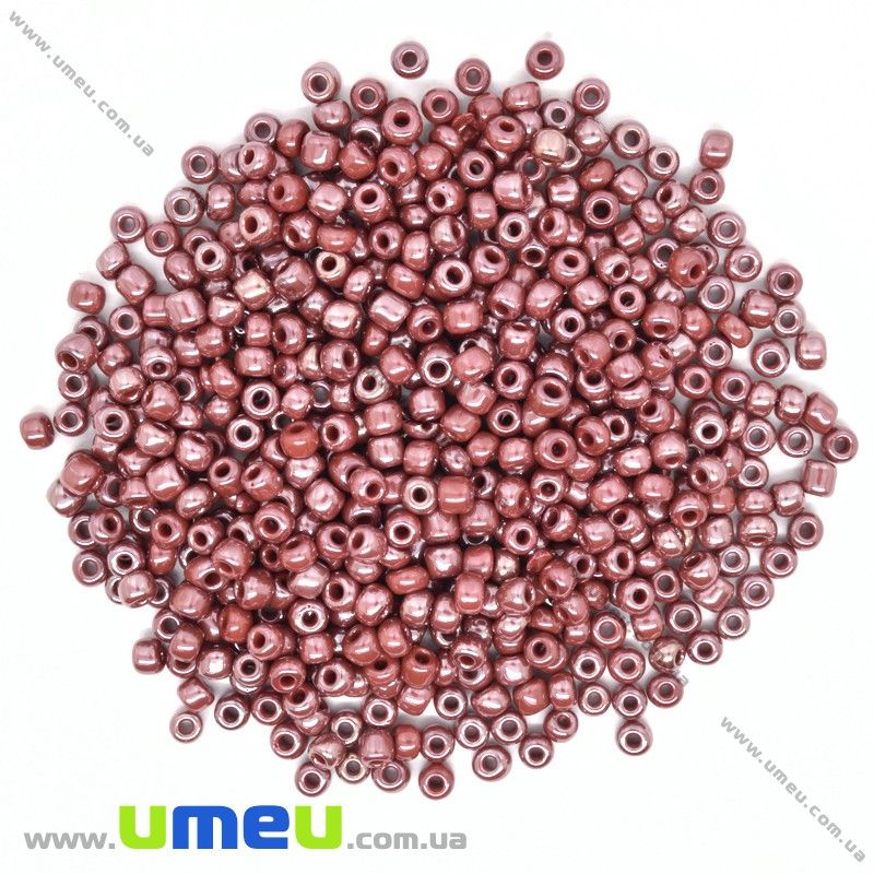 Бисер китайский крупный, 6/0, Бордовый перламутровый, 4 мм (BIS-033700)