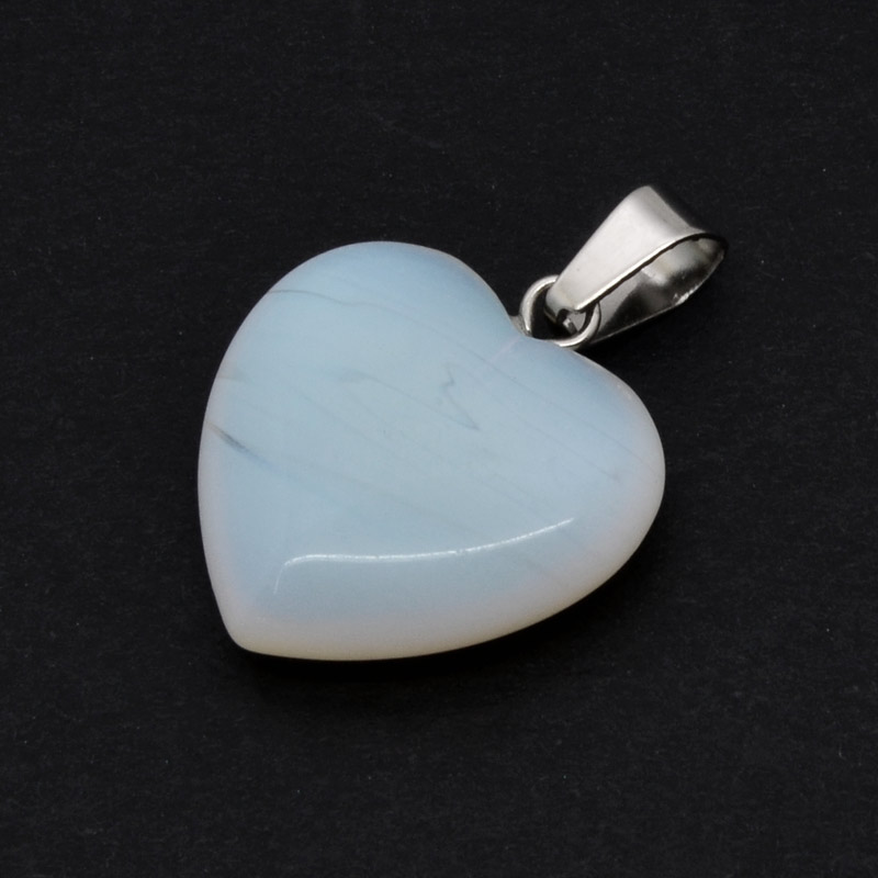 Подвеска Сердце, Синт. камень Опалит, 20х20 мм (POD-054323)