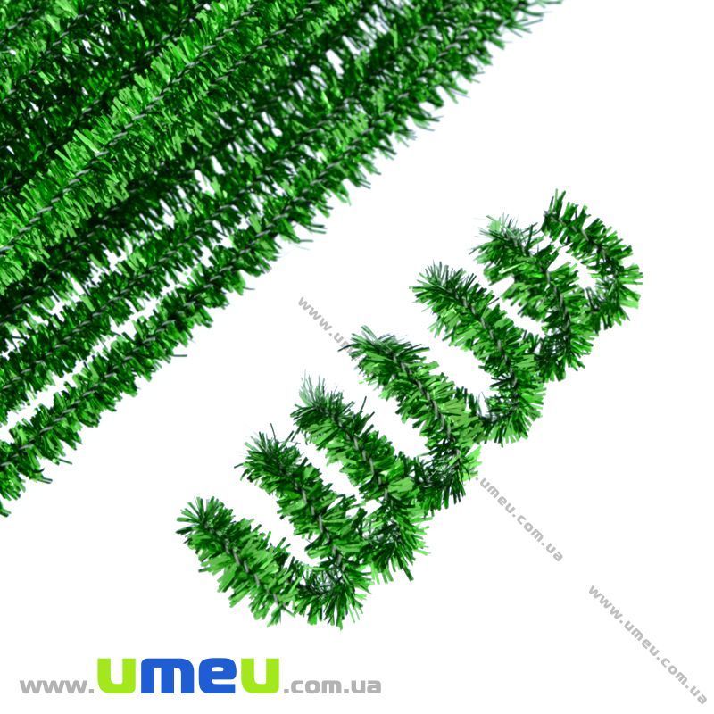 Синельная проволока, Зеленая блестящая, 30 см (DIF-018006)