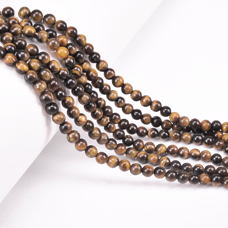 Бусины Тигровый глаз, Натур. камень, 4 мм, Круглые (BUS-051748)