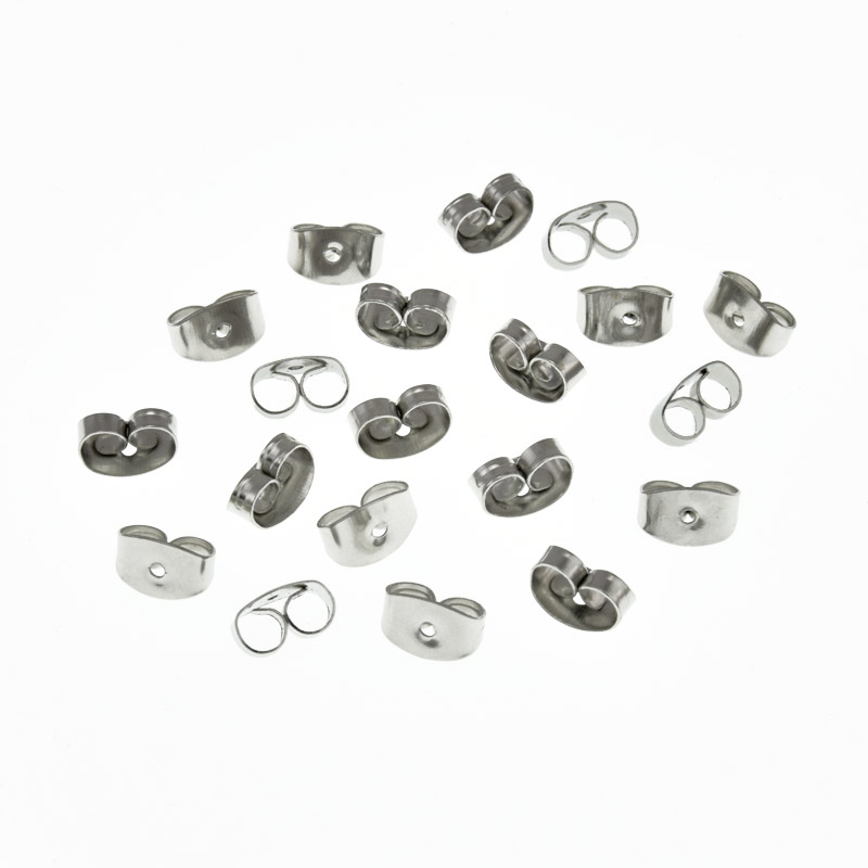 Заглушки для пусет, Темне срібло, 6х4 мм (OSN-058397)