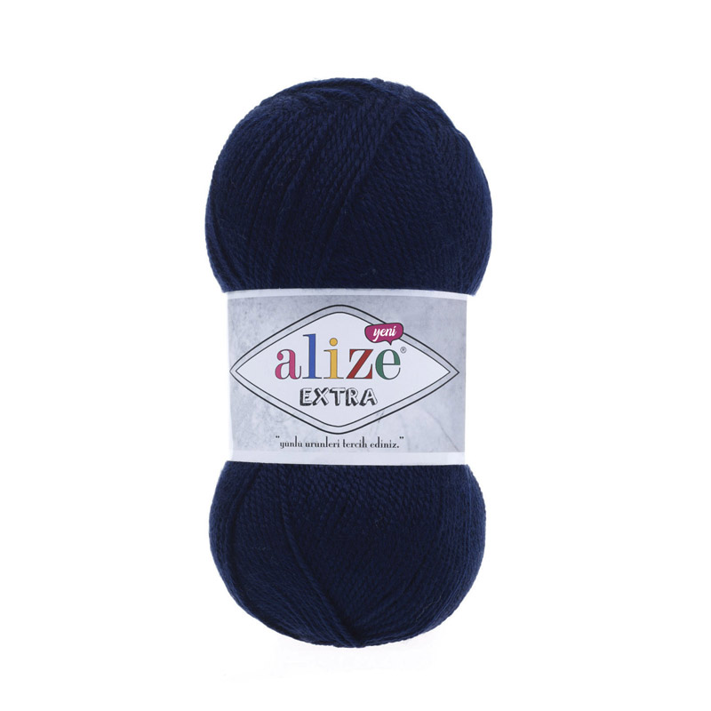 Пряжа Alize Extra 100 г, 220 м, Синя темна 58 (YAR-056288)
