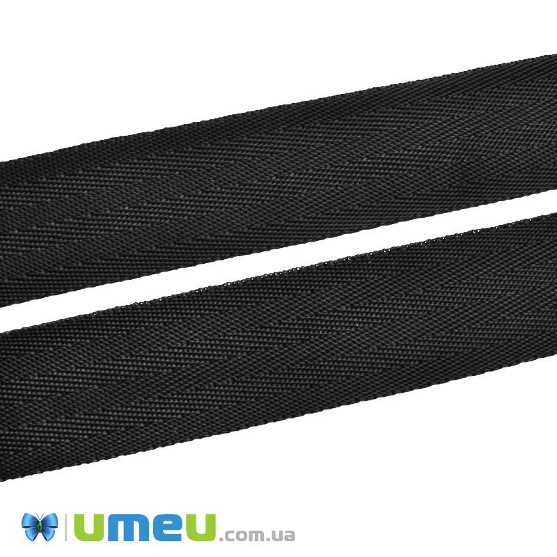 Лента ременная для рюкзаков (стропа) «Ёлочка», 40 мм, Черная (LEN-044347)