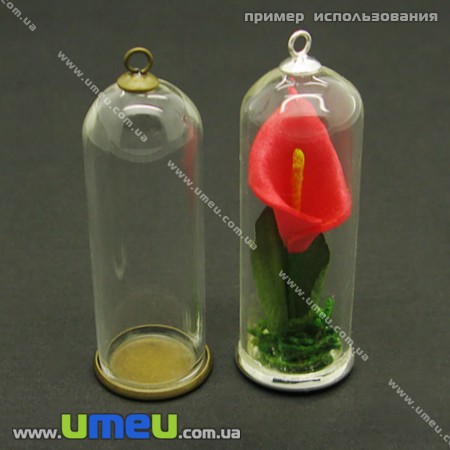 Тримач для скляної колби, 6х6 мм, Світле срібло (DIF-006736)