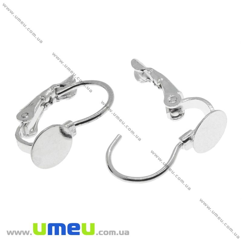 Швензи з площадкою 6 мм, Світле срібло, 16х11 мм (OSN-004915)